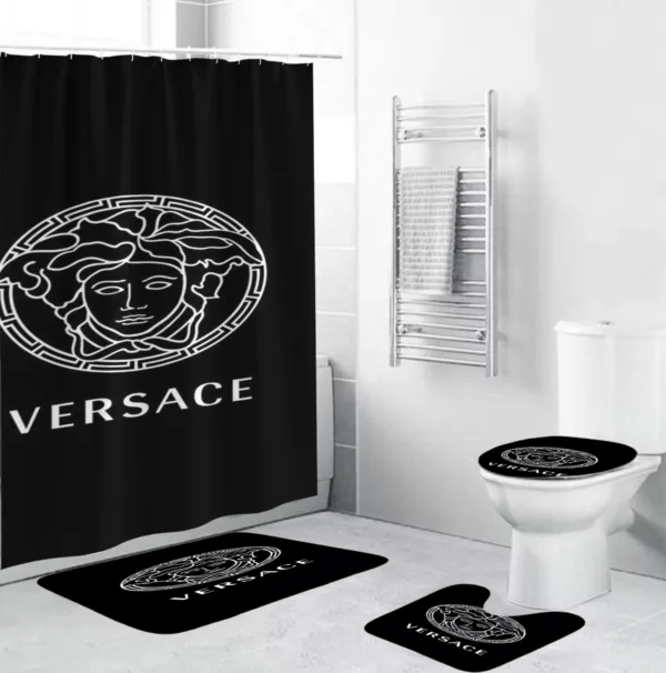 Versace Basic Big Whitein Black Bathroom Set Luxury Fashion Brand Hypebeast Bath Mat Home Decor