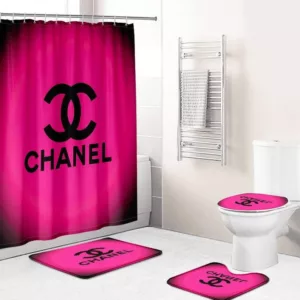 Chanel Dark Pinkynew Bathroom Set Luxury Fashion Brand Bath Mat Hypebeast Home Decor