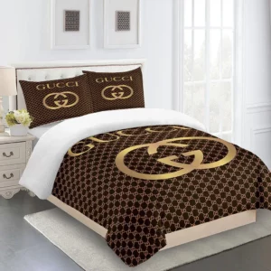 Gucci Logo Brand Bedding Set Bedroom Bedspread Luxury Home Decor