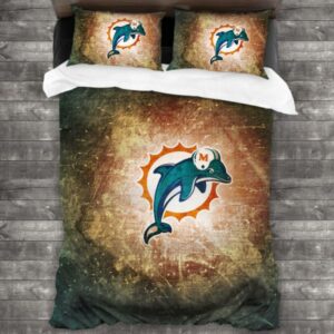 Miami Dolphins Logo Type 550 Bedding Sets Sporty Bedroom Home Decor