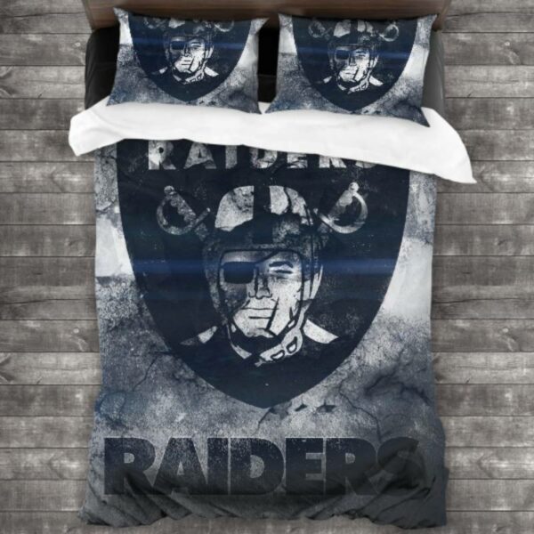 Never Fade Nfl Las Vegas Raiders Logo Type 639 Bedding Sets Sporty Bedroom Home Decor