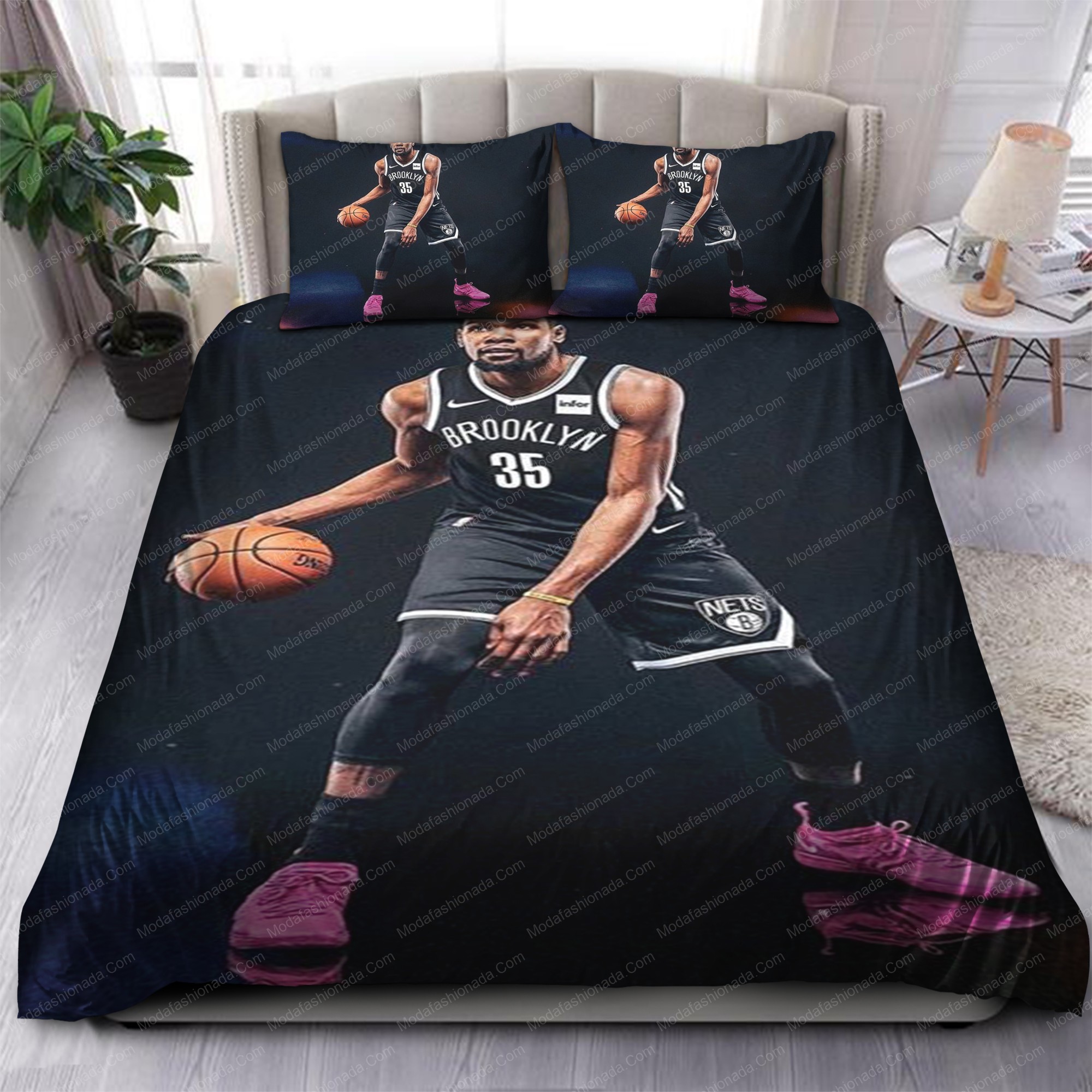 Kevin Durant Brooklyn Nets Nba 149 Logo Type 1086 Bedding Sets Sporty Bedroom Home Decor