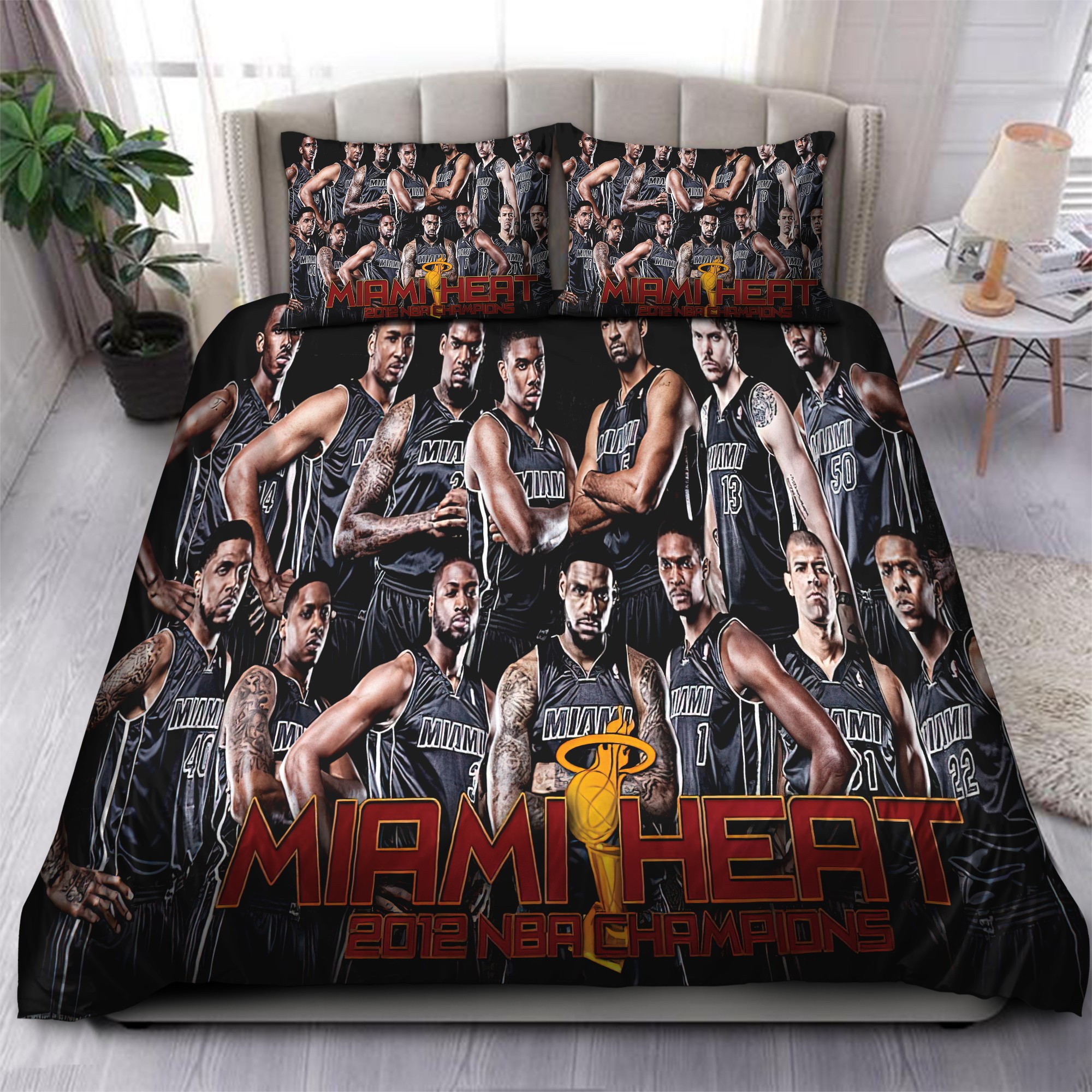 Miami Heat Dream Team 2012 Nba Finals Champions 63 Logo Type 1174 Bedding Sets Sporty Bedroom Home Decor