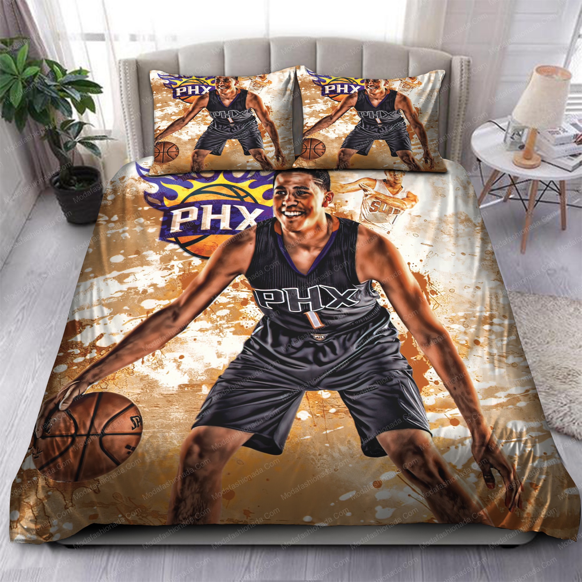 Devin Booker Phoenix Suns Nba 83 Logo Type 1177 Bedding Sets Sporty Bedroom Home Decor