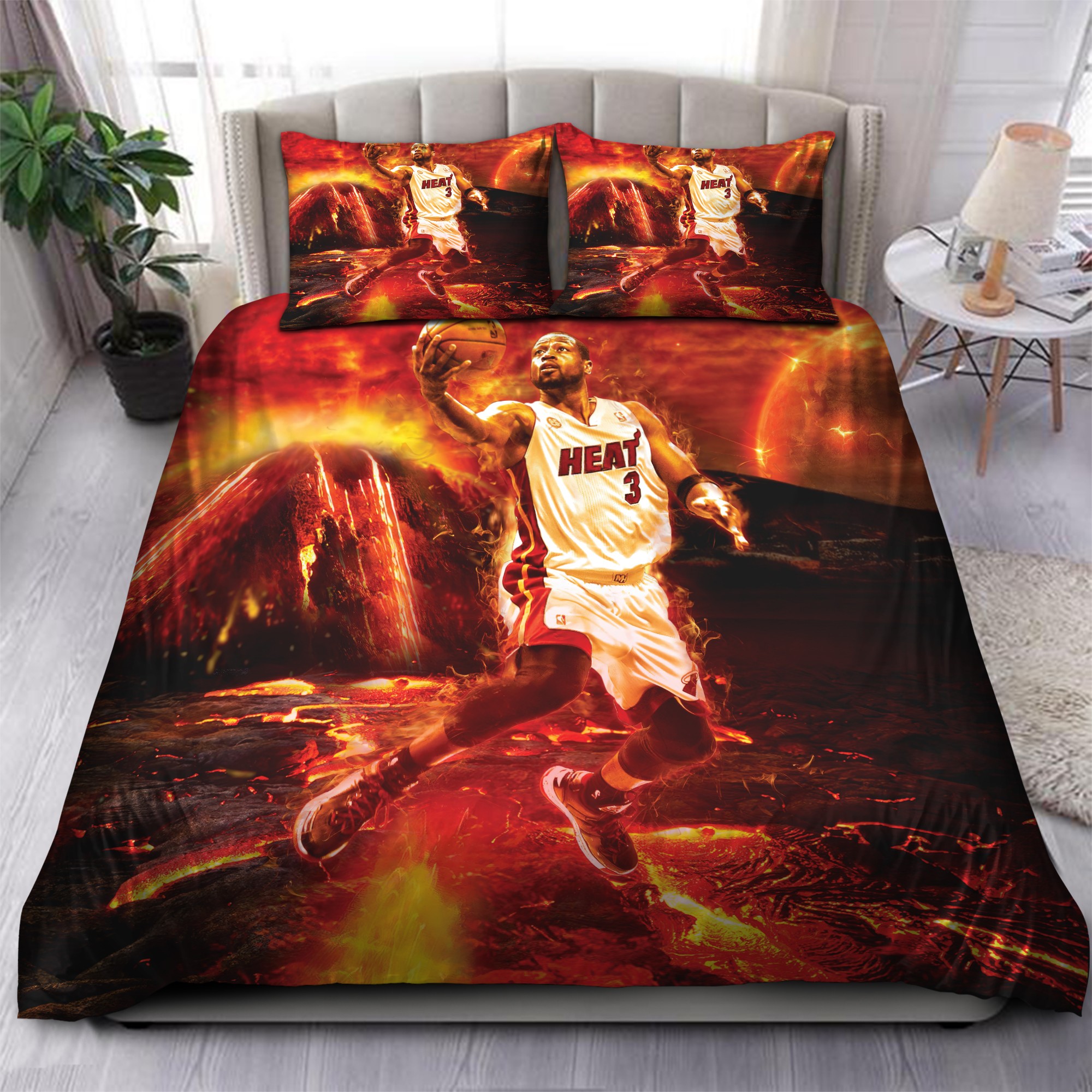 Legend Dwyane Wade Miami Heat Nba 43 Logo Type 1196 Bedding Sets Sporty Bedroom Home Decor