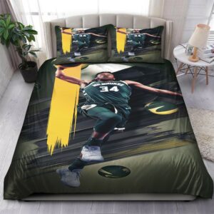 Giannis Antetokounmpo Milwaukee Bucks Nba 11 Logo Type 1228 Bedding Sets Sporty Bedroom Home Decor