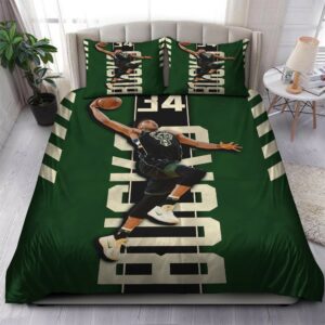 Giannis Antetokounmpo Milwaukee Bucks Nba 17 Logo Type 1229 Bedding Sets Sporty Bedroom Home Decor