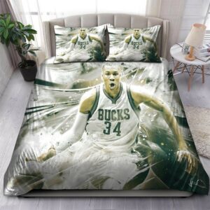 Giannis Antetokounmpo Milwaukee Bucks Nba 10 Logo Type 1230 Bedding Sets Sporty Bedroom Home Decor