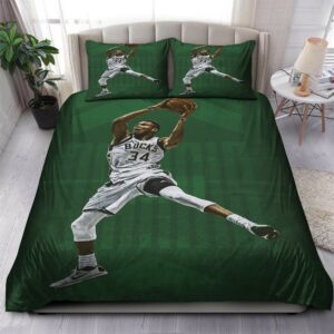 Giannis Antetokounmpo Milwaukee Bucks Nba 12 Logo Type 1232 Bedding Sets Sporty Bedroom Home Decor
