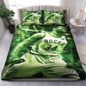 Giannis Antetokounmpo Milwaukee Bucks Nba 07 Logo Type 1236 Bedding Sets Sporty Bedroom Home Decor