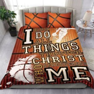 I Can Do All Things Through Christ Who Strengthens Me Basketball Sport 20 Logo Type 1247 Bedding Sets Sporty Bedroom Home Decor