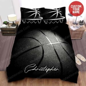 Black Basketball Personalized Custom Name Sporats 29 Logo Type 1248 Bedding Sets Sporty Bedroom Home Decor
