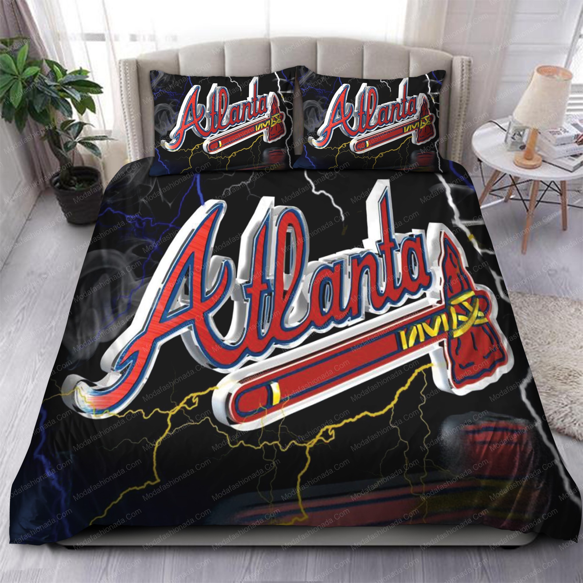 Atlanta Braves Mlb 50 Logo Type 1422 Bedding Sets Sporty Bedroom Home Decor