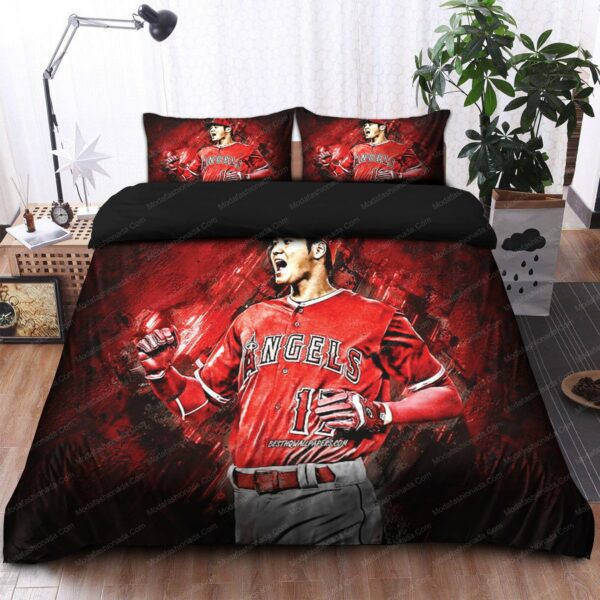 Japanese Shohei Ohtani Los Angeles Angels Mlb 19 Logo Type 1440 Bedding Sets Sporty Bedroom Home Decor