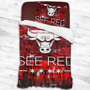 Nba Chicago Bulls Logo Type 2018 Bedding Sets Sporty Bedroom Home Decor