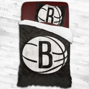 Nba Brooklyn Nets Logo Type 2024 Bedding Sets Sporty Bedroom Home Decor