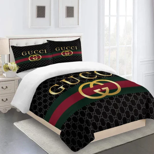 Gucci Logo Brand Bedding Set Home Decor Luxury Bedroom Bedspread