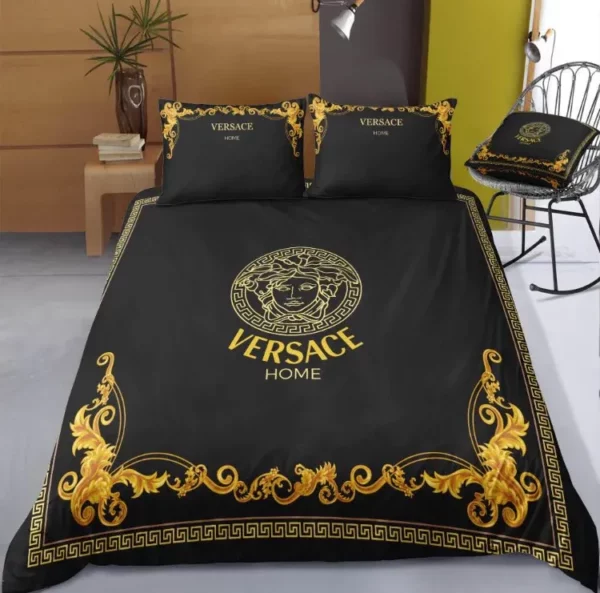 Versace Logo Brand Bedding Set Home Decor Luxury Bedspread Bedroom