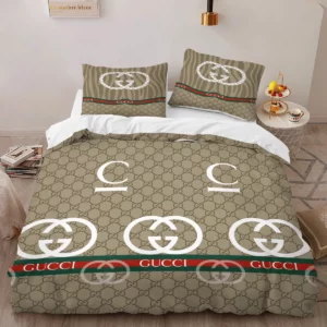 Gucci Logo Brand Bedding Set Luxury Home Decor Bedroom Bedspread