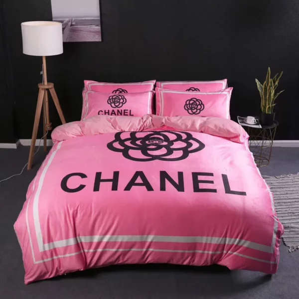 Chanel Pinky Logo Brand Bedding Set Luxury Bedroom Home Decor Bedspread