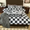 Chanel Flowers Logo Brand Bedding Set Bedroom Luxury Home Decor Bedspread
