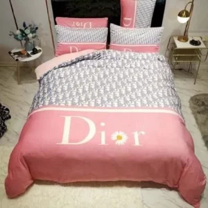 Dior Logo Brand Bedding Set Bedspread Luxury Bedroom Home Decor