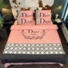 Dior Paris Logo Brand Bedding Set Luxury Home Decor Bedspread Bedroom