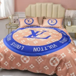 Louis Vuitton Logo Brand Bedding Set Luxury Bedroom Home Decor Bedspread