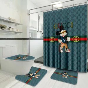 Gucci Mickey Mouse Bathroom Set Bath Mat Hypebeast Home Decor Luxury Fashion Brand