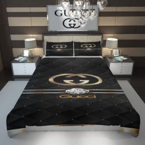 Gucci Diamond Logo Brand Bedding Set Bedspread Home Decor Bedroom Luxury