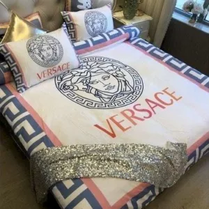 Versace Logo Brand Bedding Set Luxury Bedspread Home Decor Bedroom