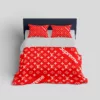 Louis Vuitton Supreme Red Logo Brand Bedding Set Bedspread Bedroom Home Decor Luxury