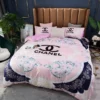 Pink Chanel Cute Logo Brand Bedding Set Luxury Bedroom Bedspread Home Decor