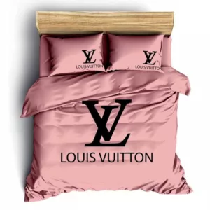 Louis Vuitton Pinky Logo Brand Bedding Set Luxury Bedroom Home Decor Bedspread