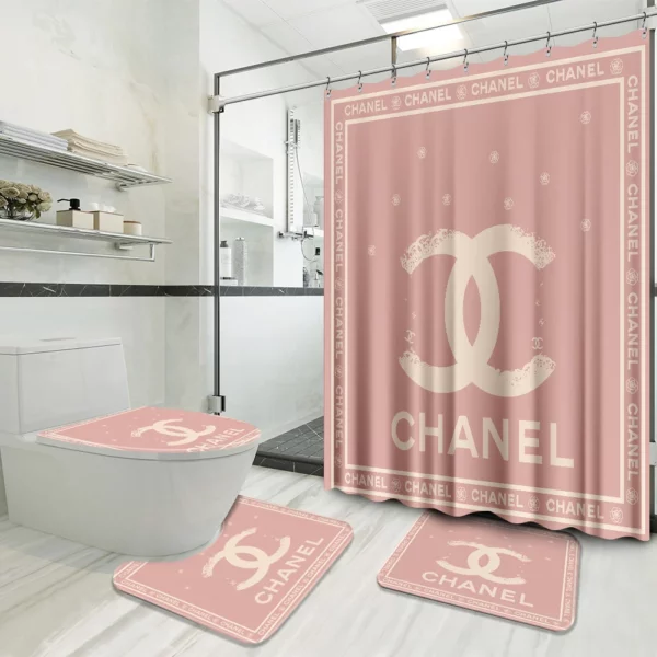 Chanel Pinky Bathroom Set Luxury Fashion Brand Hypebeast Home Decor Bath Mat