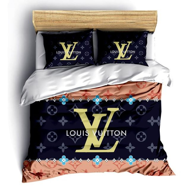 Louis Vuitton Logo Brand Bedding Set Bedspread Luxury Home Decor Bedroom