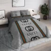 Gucci Logo Brand Bedding Set Luxury Bedspread Bedroom Home Decor
