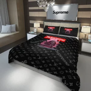 Louis Vuitton Supreme Star Wars Darth Vader Logo Brand Bedding Set Luxury Bedroom Home Decor Bedspread