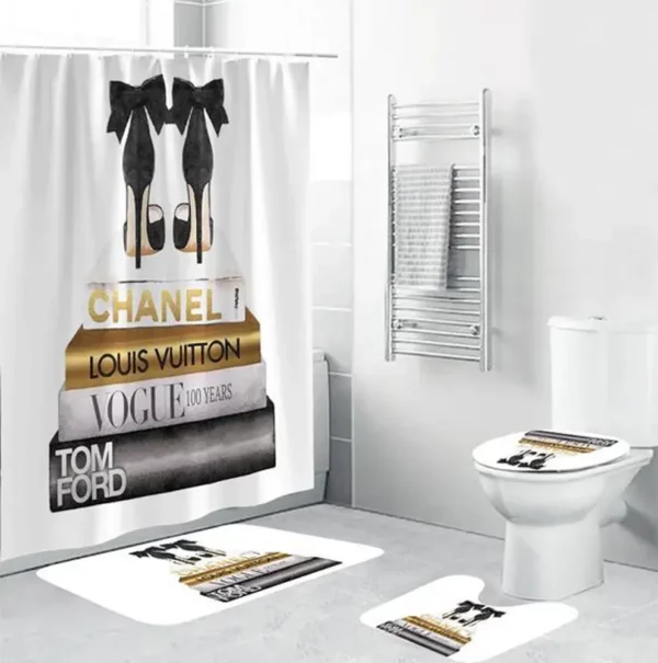 Chanel Louis Vuitton Bathroom Set Luxury Fashion Brand Bath Mat Hypebeast Home Decor