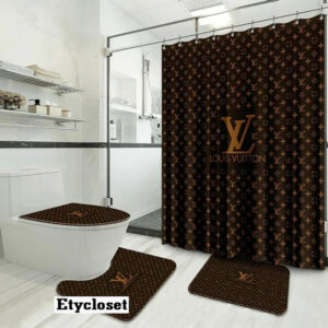 Louis Vuitton Lv Monogram Bathroom Set Luxury Fashion Brand Bath Mat Hypebeast Home Decor