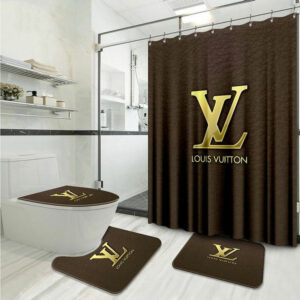 Louis Vuitton Lv Brown Bathroom Set Luxury Fashion Brand Bath Mat Hypebeast Home Decor