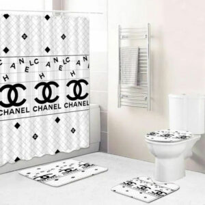 Chanel White Bathroom Set Home Decor Luxury Fashion Brand Bath Mat Hypebeast