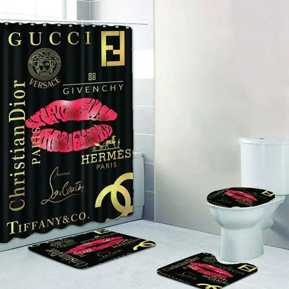 Gucci Versace Chanel Dior Bathroom Set Home Decor Bath Mat Hypebeast Luxury Fashion Brand