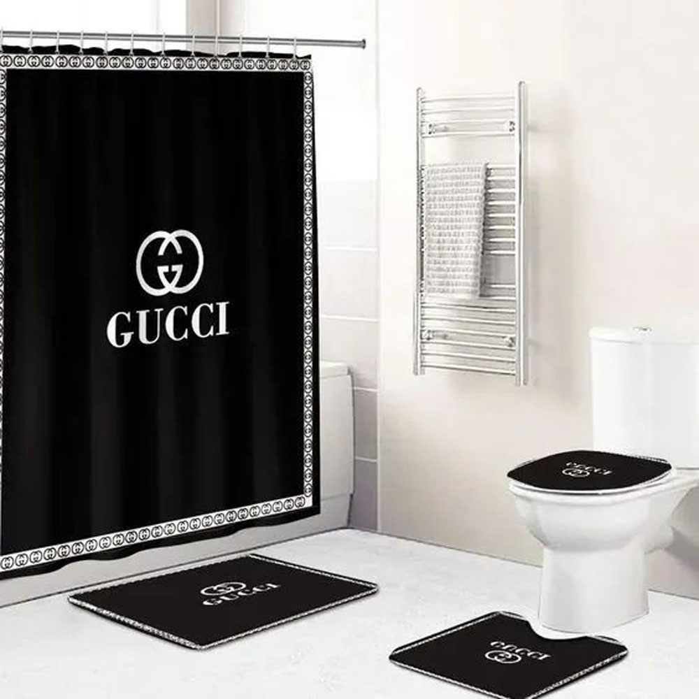 Gucci Black Bathroom Set Bath Mat Home Decor Hypebeast Luxury Fashion Brand