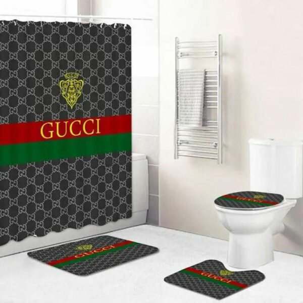 Gucci Monogram Bathroom Set Luxury Fashion Brand Hypebeast Bath Mat Home Decor