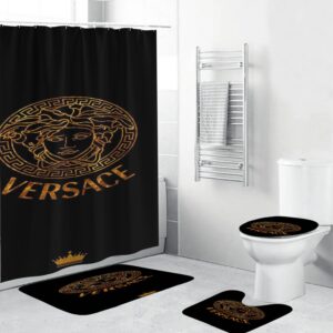 Gianni Versace Black Bathroom Set Bath Mat Home Decor Hypebeast Luxury Fashion Brand