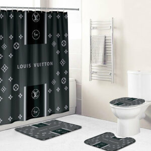 Louis Vuitton Lv Dark Bathroom Set Home Decor Luxury Fashion Brand Hypebeast Bath Mat