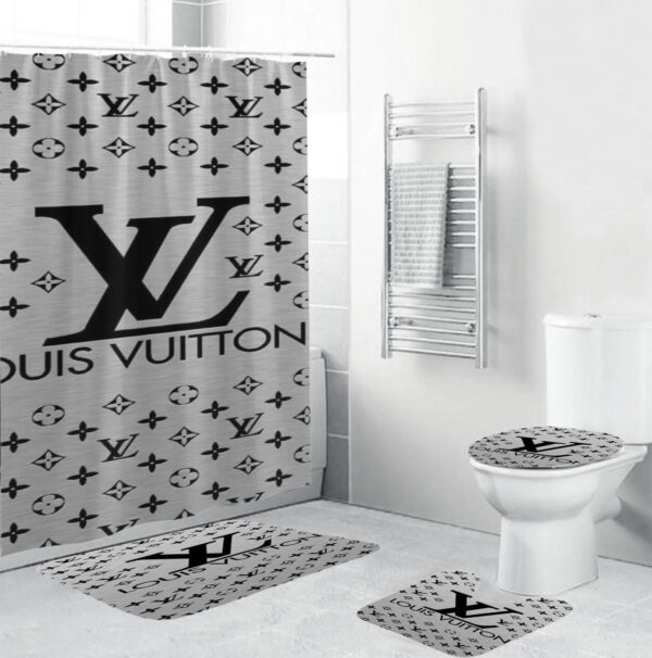 Louis Vuitton Lv Grey Bathroom Set Home Decor Luxury Fashion Brand Hypebeast Bath Mat