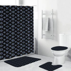 Louis Vuitton Lv Blue Bathroom Set Bath Mat Home Decor Luxury Fashion Brand Hypebeast