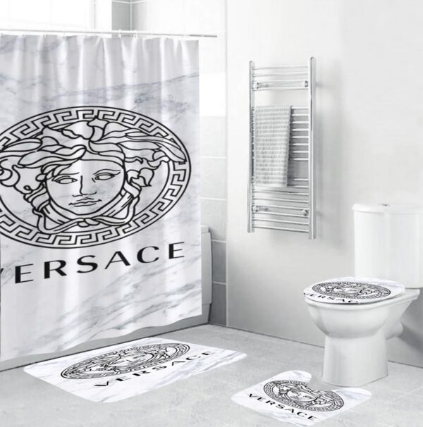 Gianni Versace White Bathroom Set Home Decor Bath Mat Luxury Fashion Brand Hypebeast